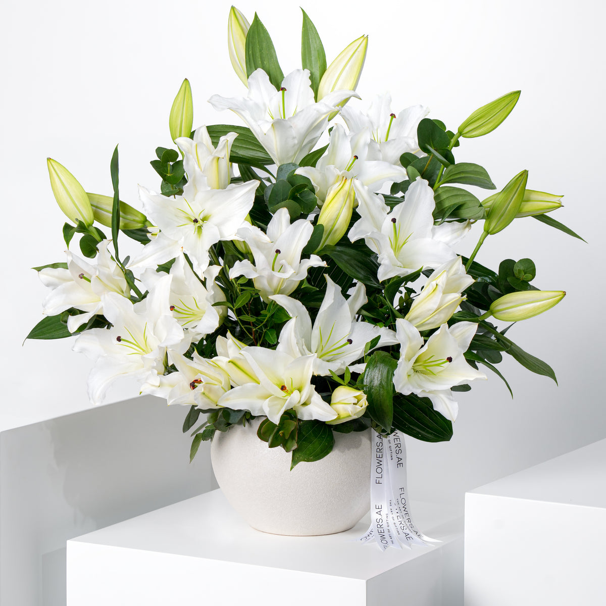 White Scented Lily Vase