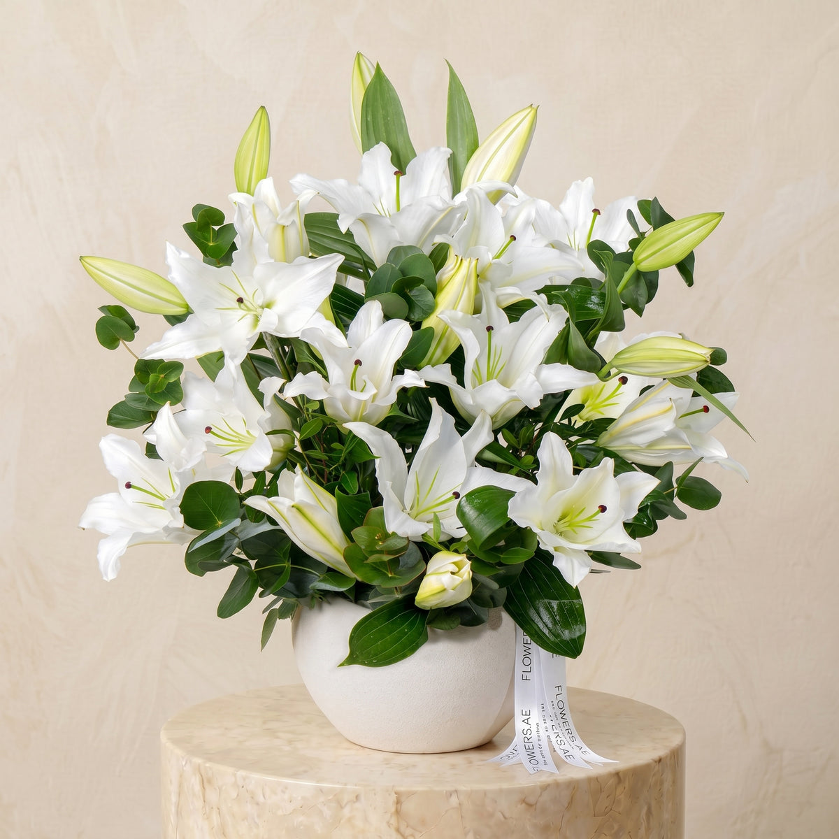 White Scented Lily Vase