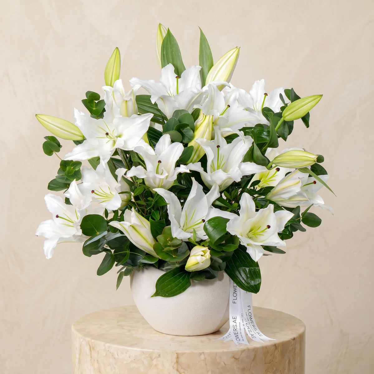 White Scented Lily Vase