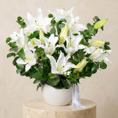 White Scented Lily Vase