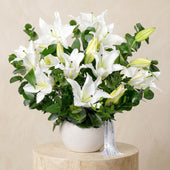 White Scented Lily Vase