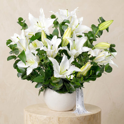 White Scented Lily Vase