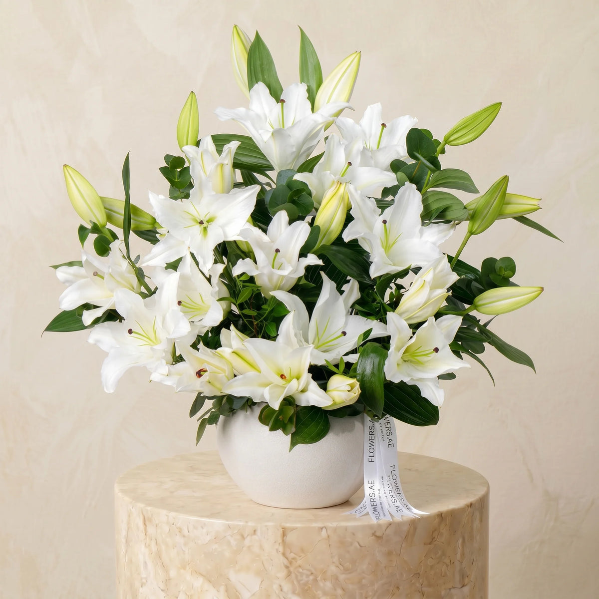 White Scented Lily Vase