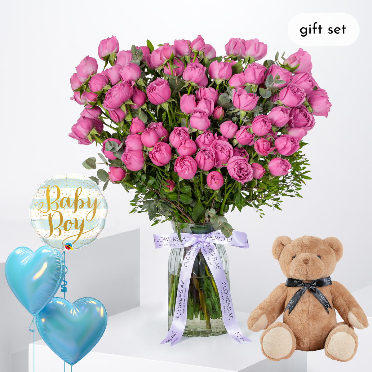 Baby Misty Bubbles Glass Vase (Gift Set)