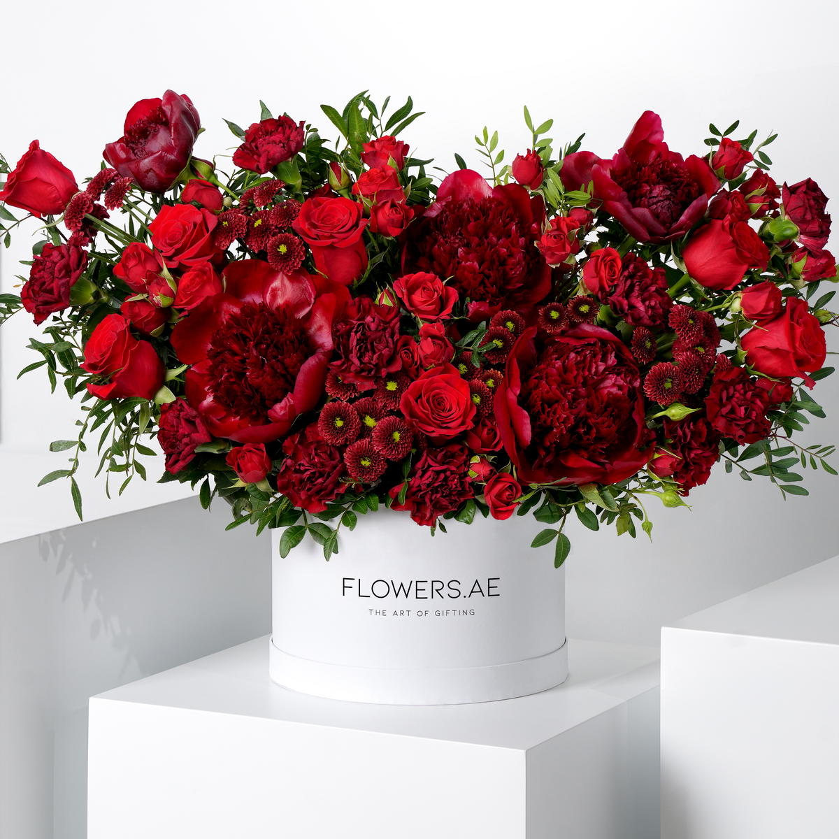 Burgundy Peony Hatbox