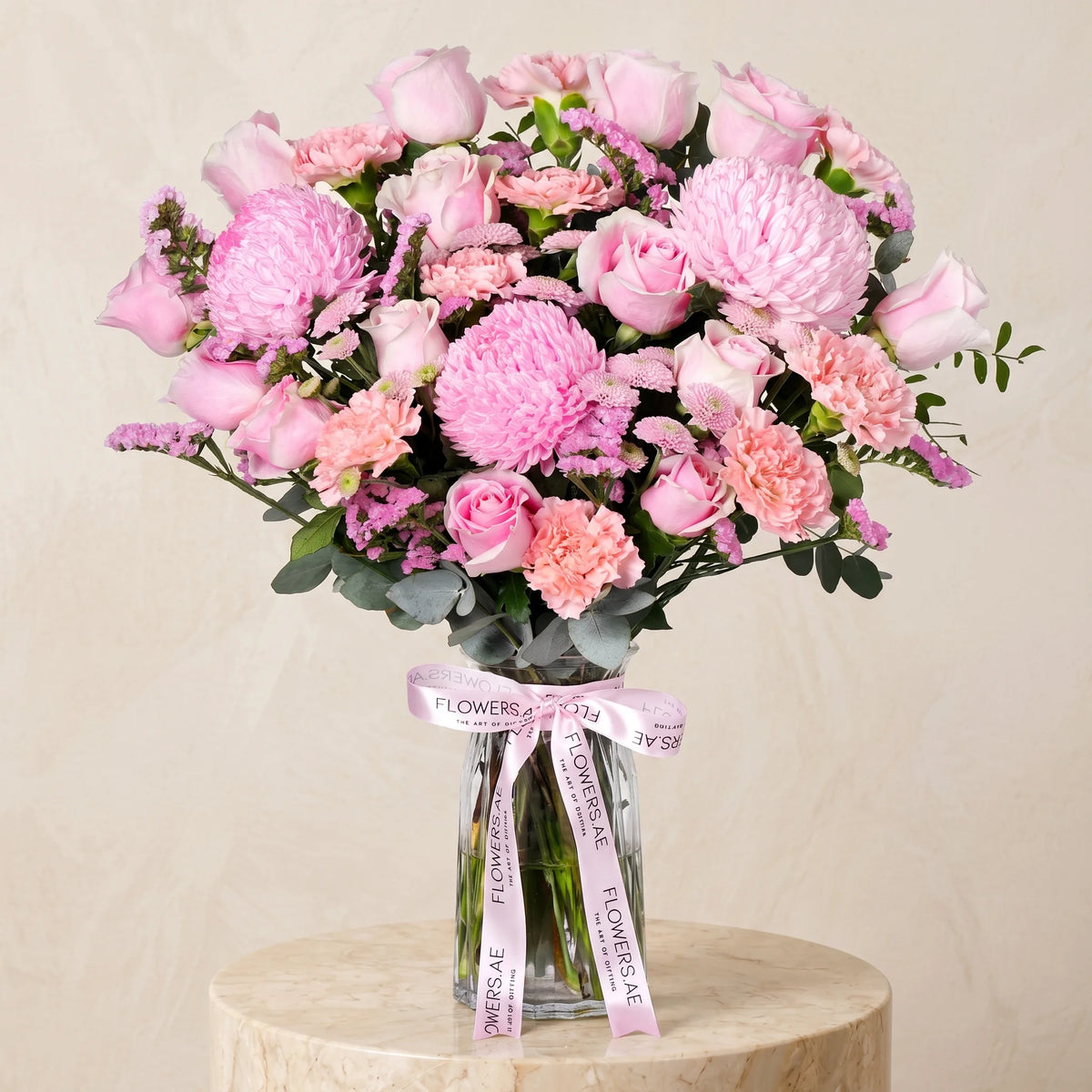 Get Well Pink Delight Glass Vase