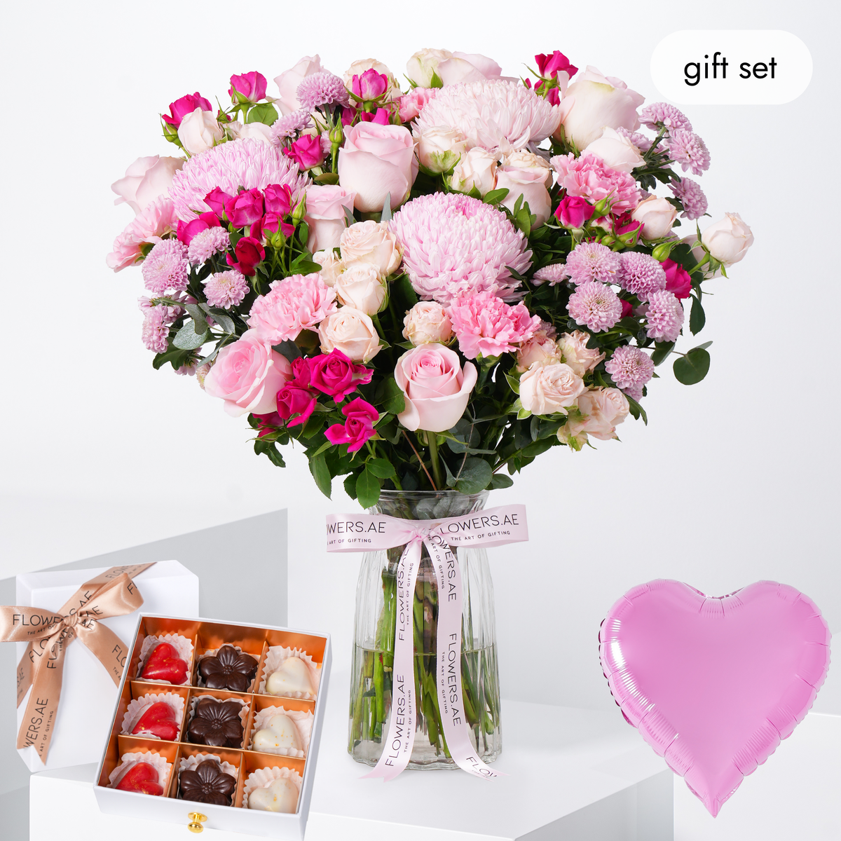 Pink Elegance Vase (Gift Set)