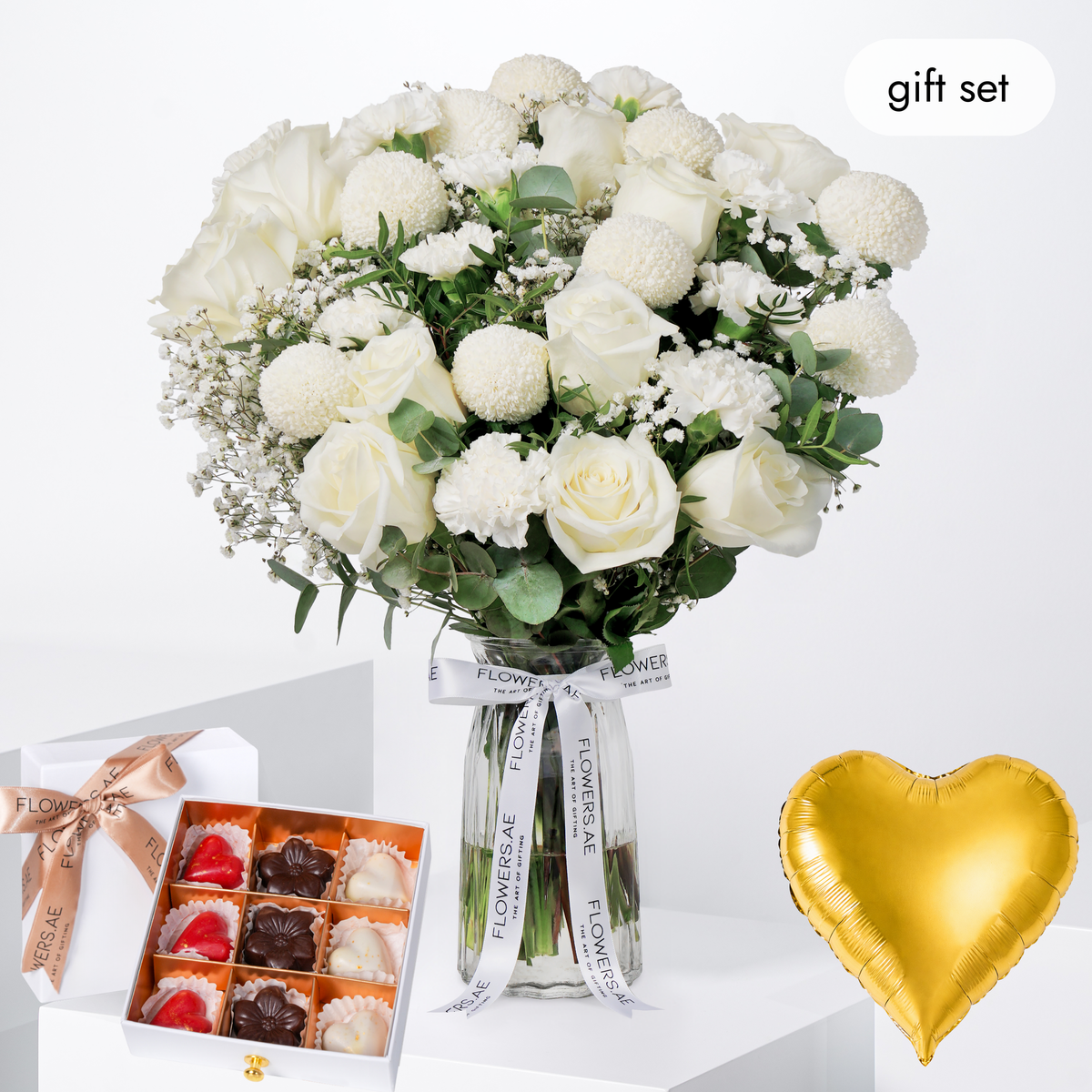White Elegance Vase (Gift Set)