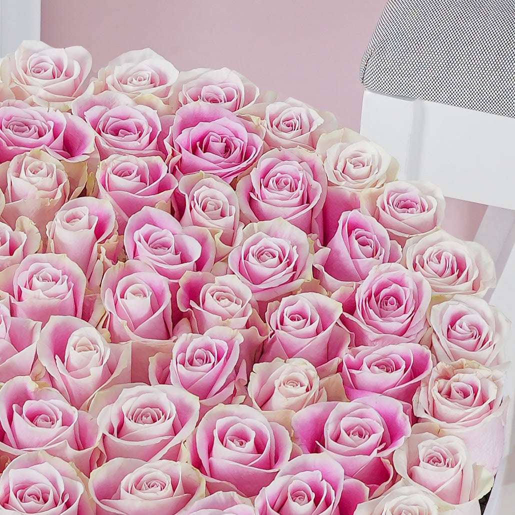 Xl50 Roses XXL Pink Roses Hatbox | Free Same-Day Delivery to all Emirates - Flowers.ae