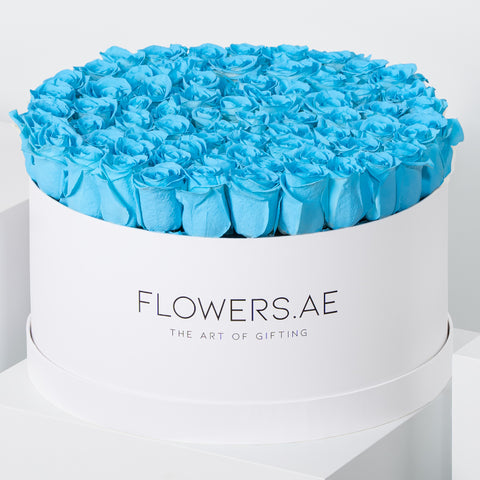 XXL Tiffany Blue Roses Hatbox
