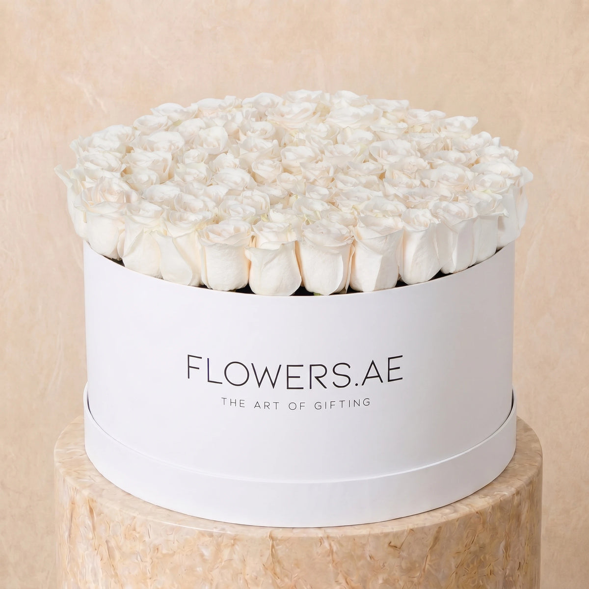 XXL White Roses Hatbox