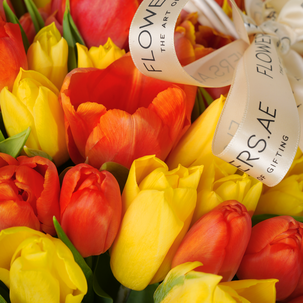 Luxury Golden Tulips Basket