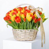 Luxury Golden Tulips Basket