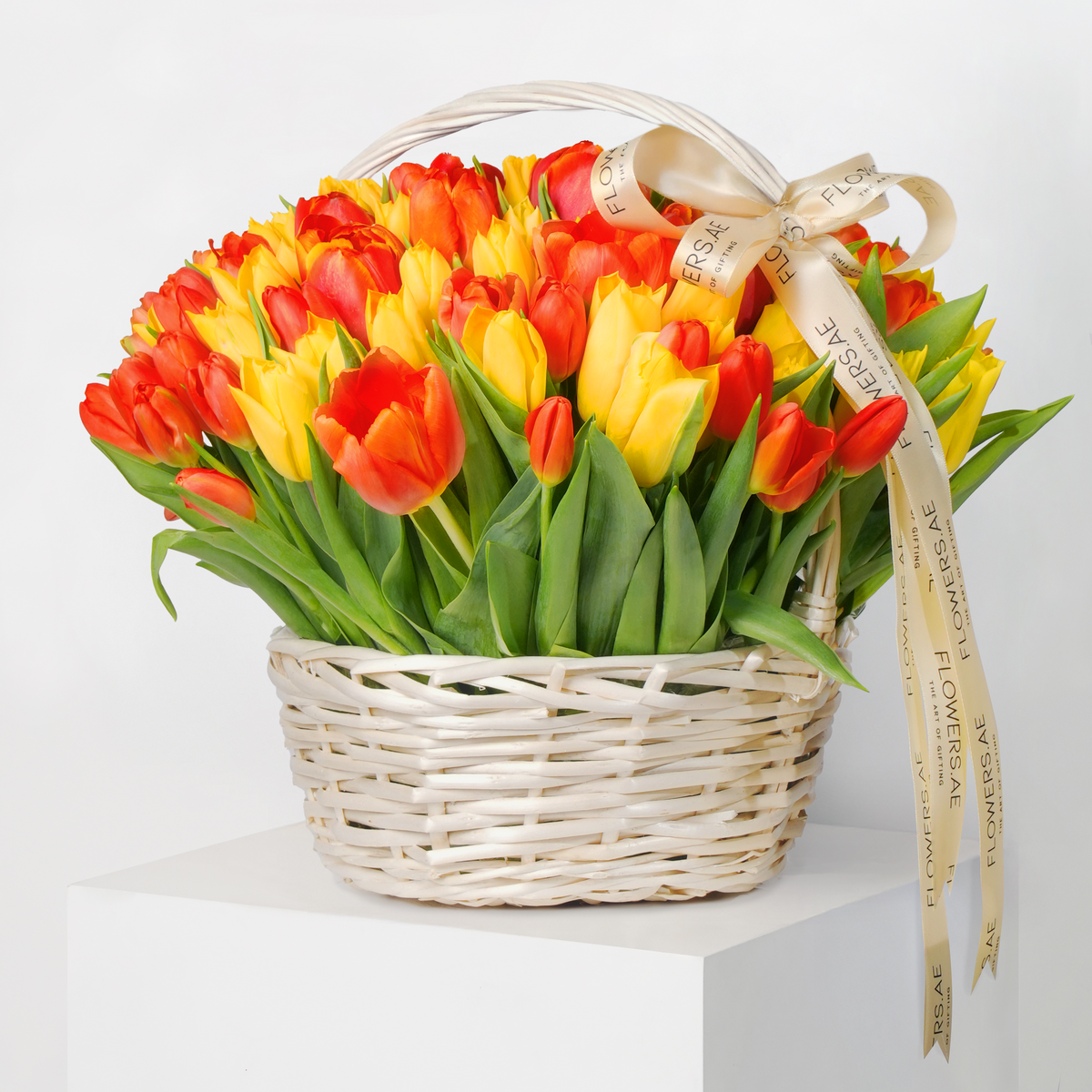 Luxury Golden Tulips Basket