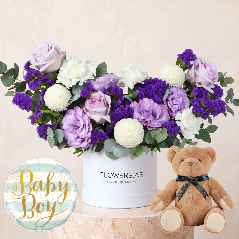 Baby Petite Lilac Hatbox (Gift Set)