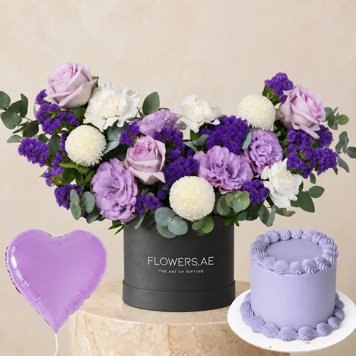 Birthday Petite Lilac Hatbox (Cake Gift Set)