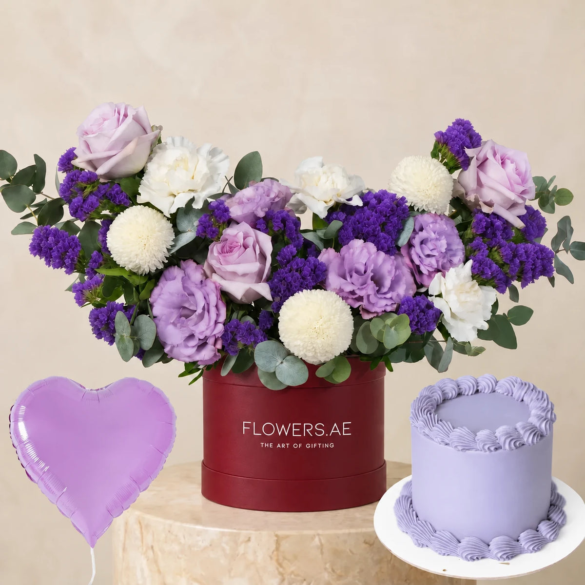 Birthday Petite Lilac Hatbox (Cake Gift Set)
