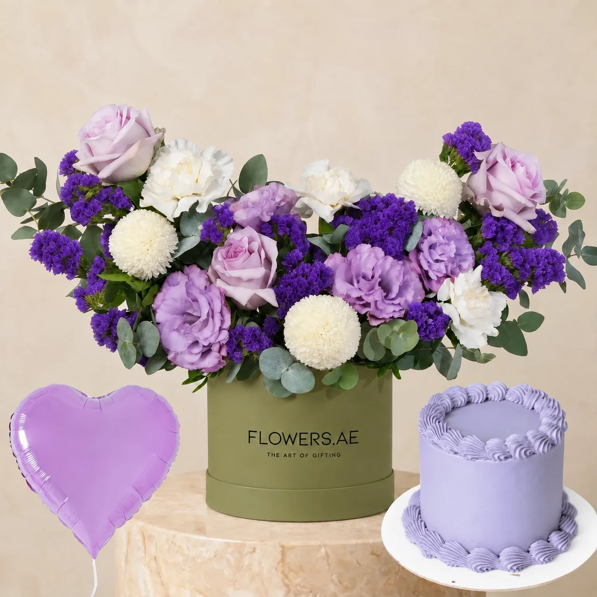 Birthday Petite Lilac Hatbox (Cake Gift Set)
