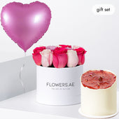 Petite Blush Roses Hatbox (Cake Gift Set)