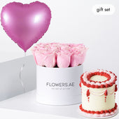 Petite Pink Roses Hatbox (Cake Gift Set)