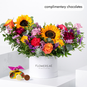 Petite Vivid Sunflower Hatbox (Gift Set)