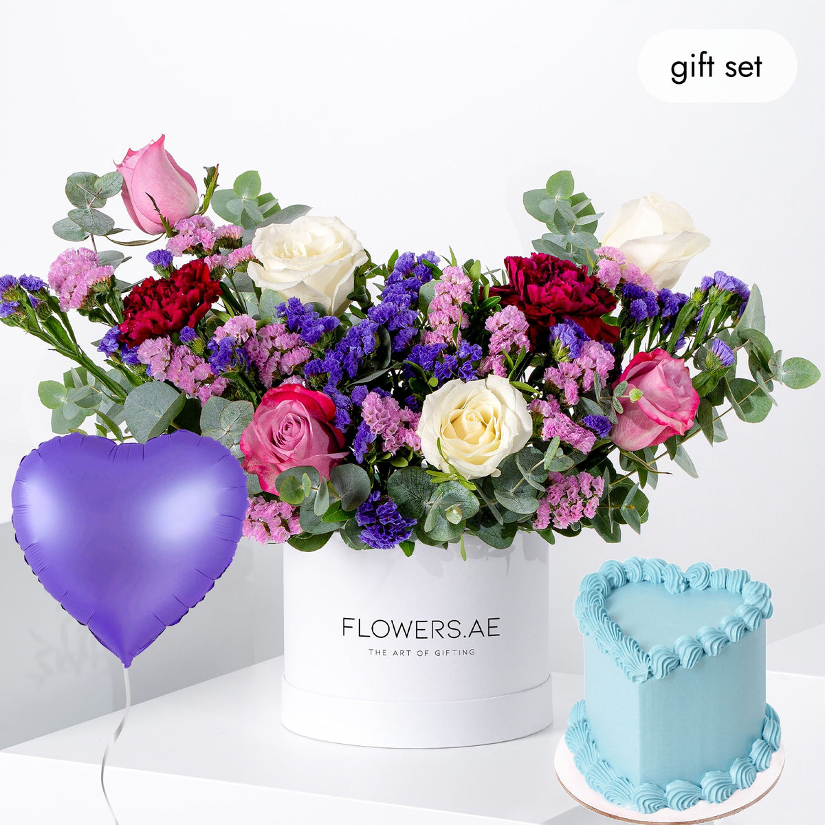 Birthday Petite Lavender Floral Hatbox (Cake Gift Set)