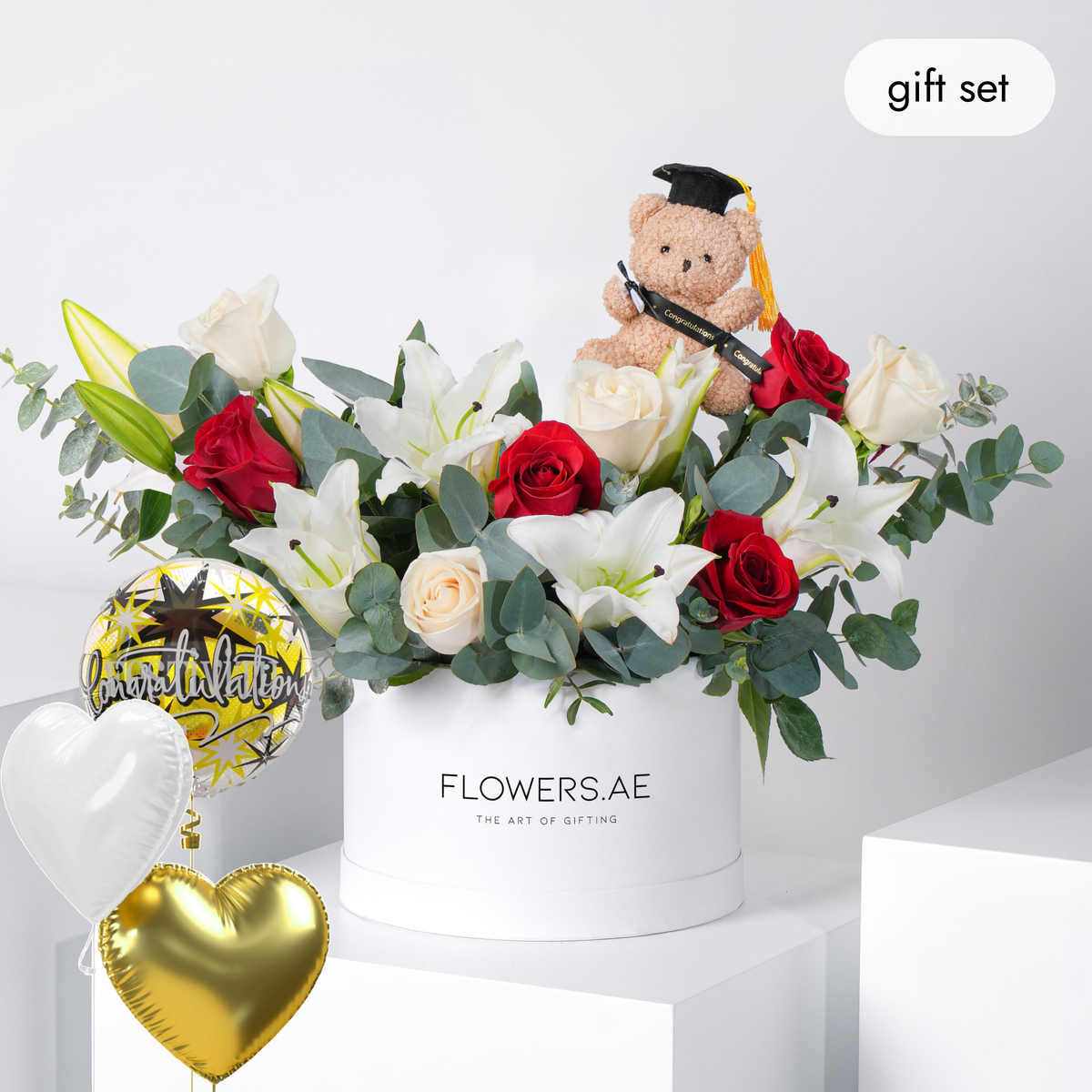 Congratulations Wonderfully White Hatbox (Gift Set)