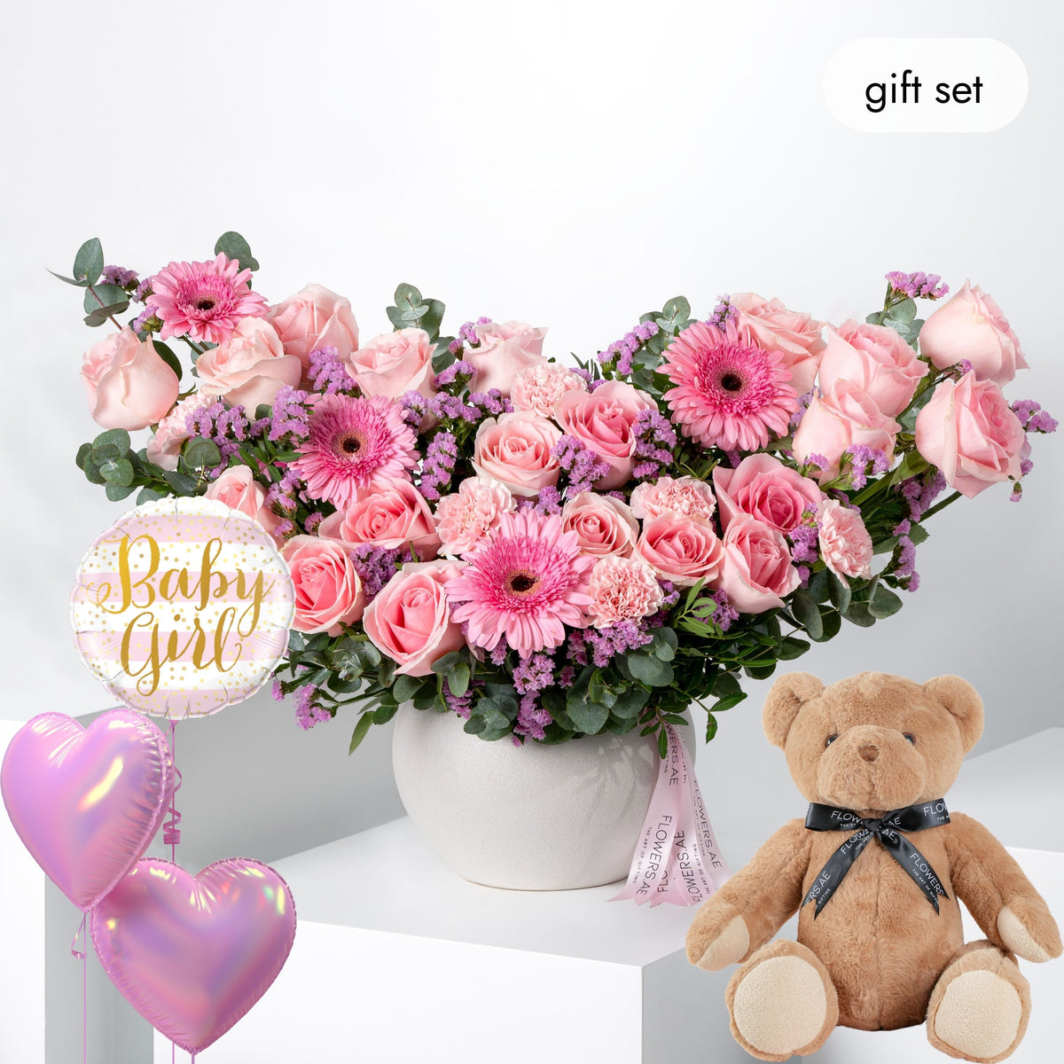 Baby Pink Perfection  Vase (Gift Set)