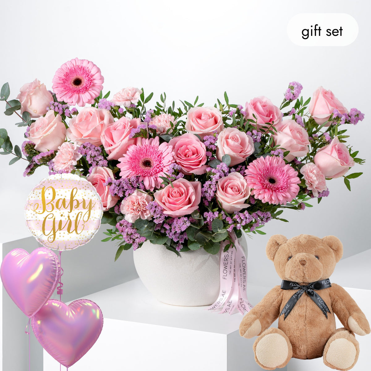 Baby Pink Perfection  Vase (Gift Set)