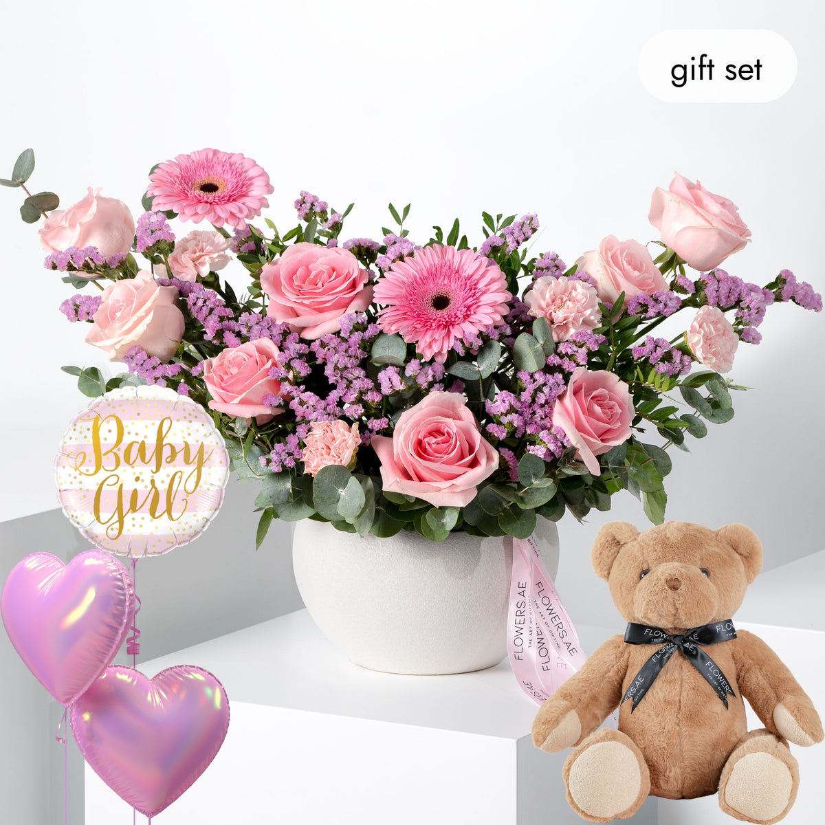 Baby Pink Perfection  Vase (Gift Set)