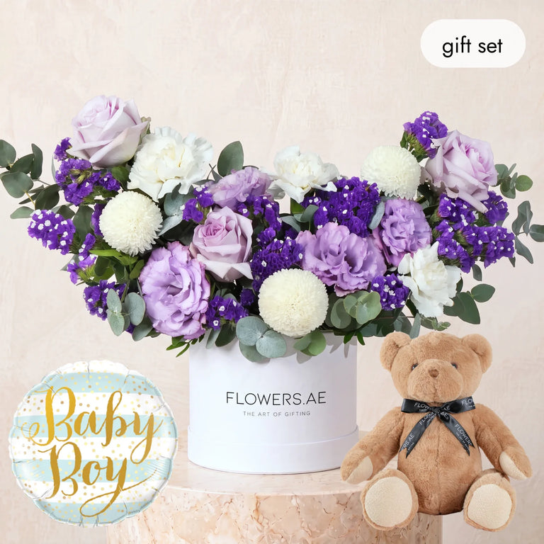 Baby Petite Lilac Hatbox (Gift Set)