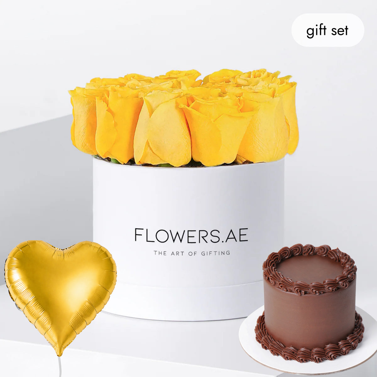 Birthday Petite Yellow Roses (Cake Gift Set)