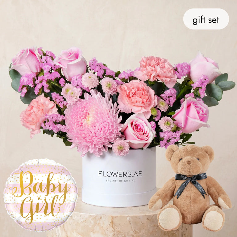 Baby Petite Pink Delight Hatbox (Gift Set)