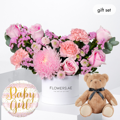 Baby Petite Pink Delight Hatbox (Gift Set)